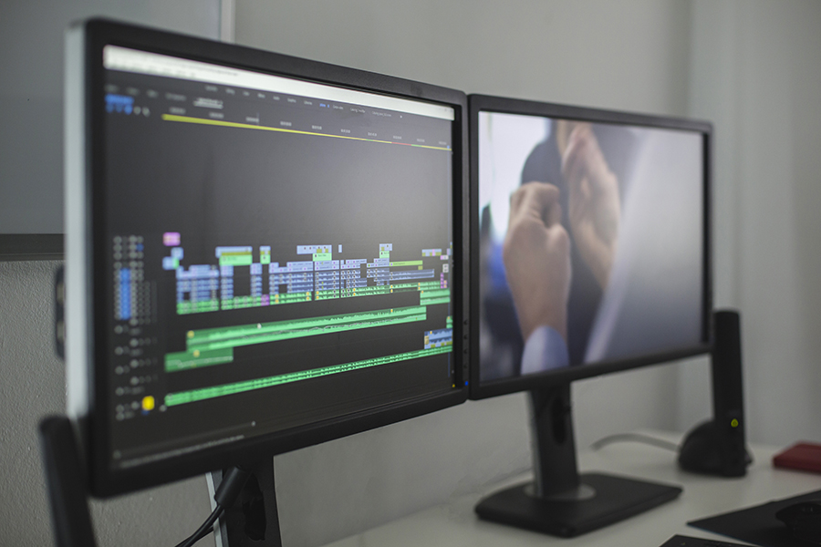 View of a screen while video editing