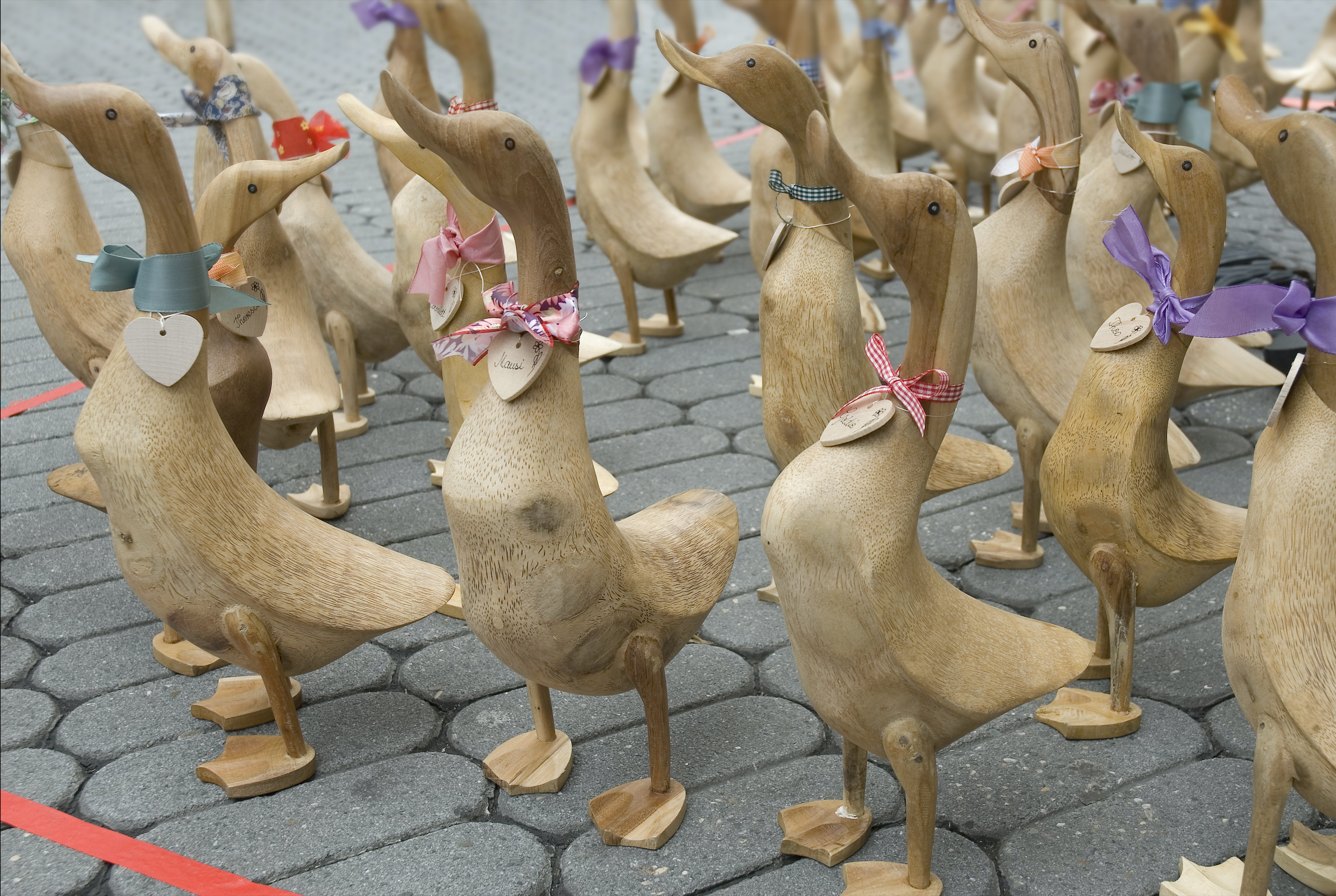 Wooden Ducks Wearing Bow Ties