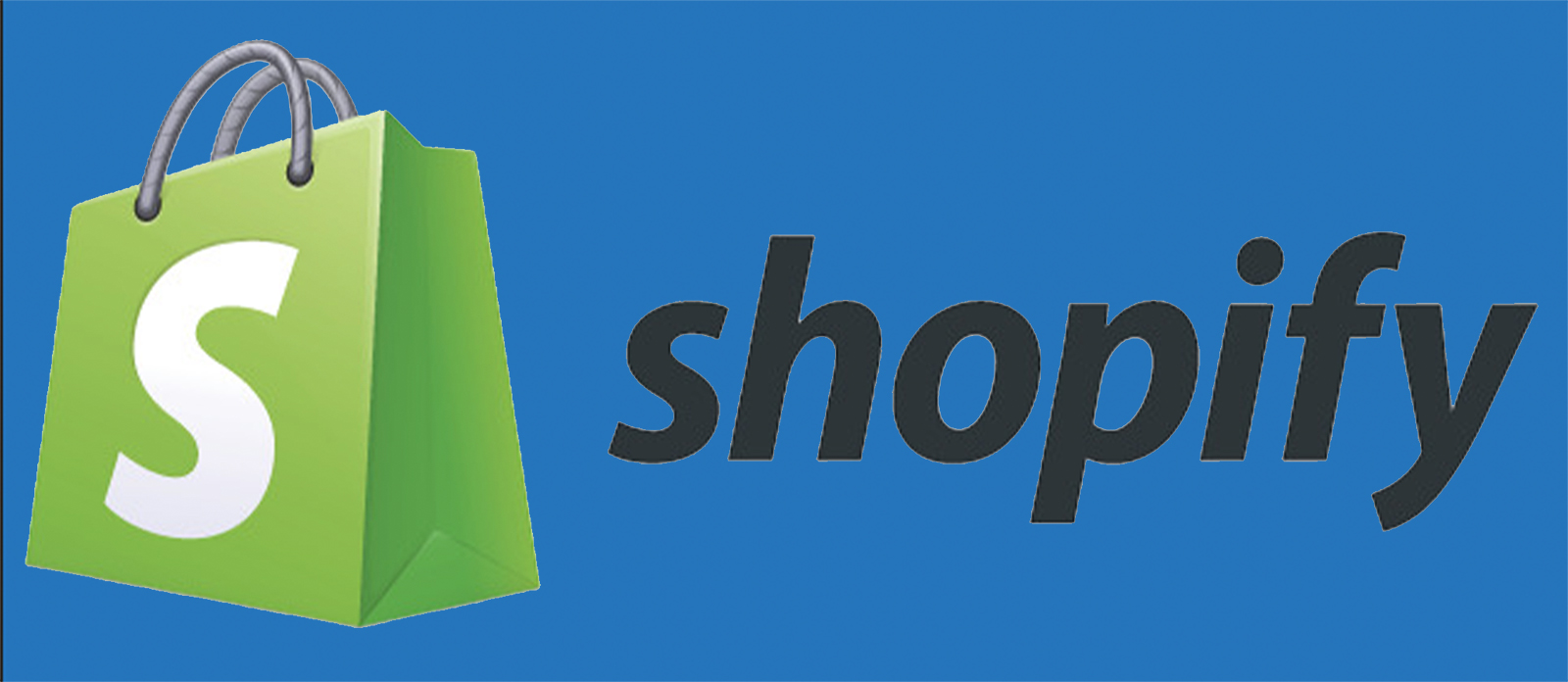 Shopify Logo on Blue Background