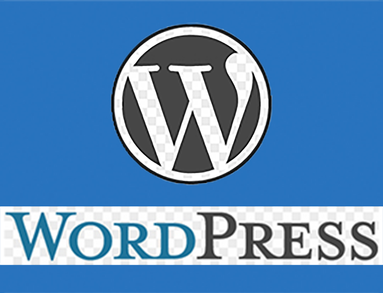 WordPress Logo on blue background